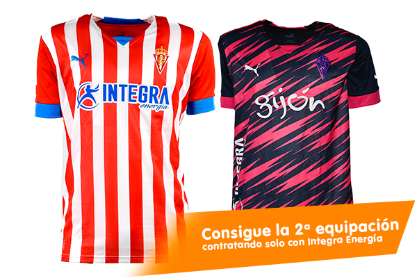 Consigue GRATIS la camiseta del Real Sporting de Gijón 22/23 | Primera o segunda Equipación (exclusiva de Integra Energía)